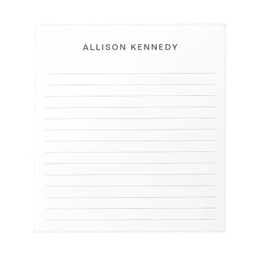 Berufliche Klassik Modernes Grau Notizblock (Vorderseite)