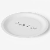 Berufliche klassische Kalligraphie Minimalistisch Pappteller (Schrägansicht)