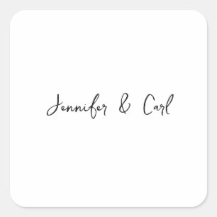 Berufliche klassische Kalligraphie Minimalistisch  Quadratischer Aufkleber
