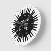 Berufliche Klaviertasten mit Personalisiertem Logo Runde Wanduhr (Winkel)