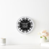 Berufliche Klaviertasten mit Personalisiertem Logo Runde Wanduhr (Zuhause)