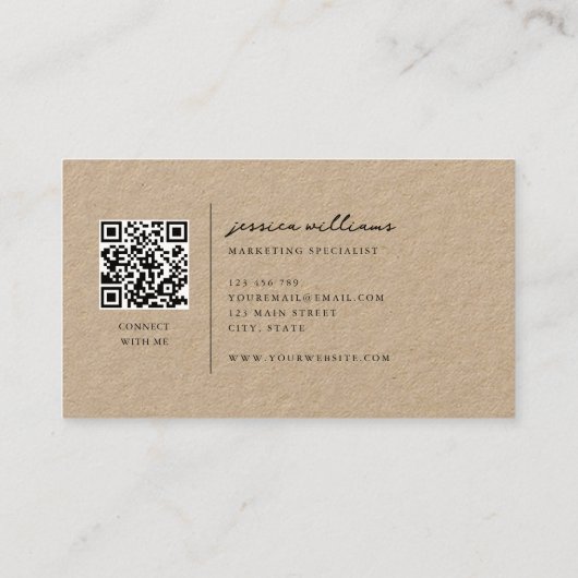 Berufliche Kraft-Minimalschrift Visitenkarte (Rückseite)