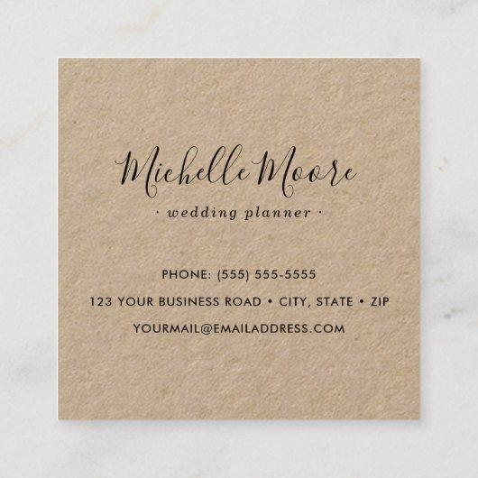 berufliche Kraft-Papier für Frauen Quadratische Visitenkarte (Rückseite)