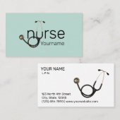 Berufliche Krankenschwester mit Stethoskop-Vorlage Visitenkarte (Vorne/Hinten)