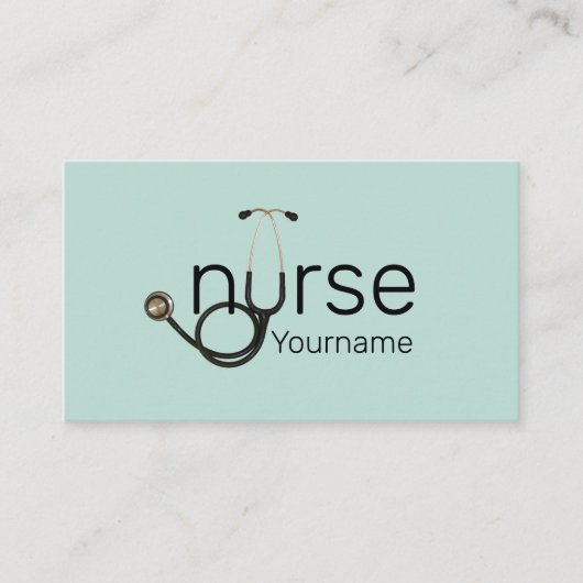 Berufliche Krankenschwester mit Stethoskop-Vorlage Visitenkarte (Vorderseite)