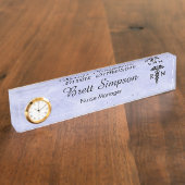 Berufliche Krankenschwester Simple Caduceus Blue Namensplakette (Seite)