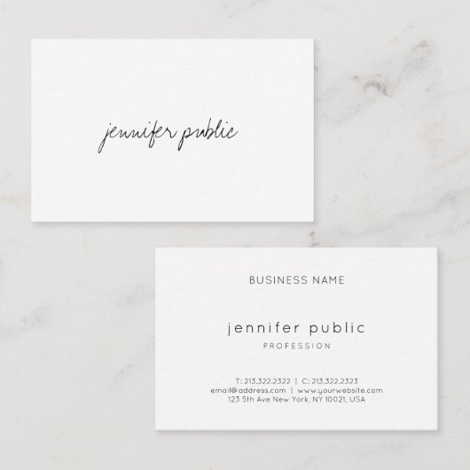 Berufliche kreative moderne Handskript-Schablone Visitenkarte (Vorne/Hinten)