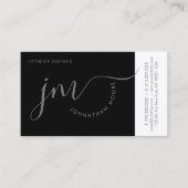 Berufliche Krümmung Graue Skriptmonogramm Visitenkarte (Vorderseite)