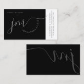 Berufliche Krümmung Graue Skriptmonogramm Visitenkarte (Vorne/Hinten)