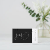 Berufliche Krümmung Graue Skriptmonogramm Visitenkarte (Stehend Vorderseite)