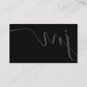 Berufliche Krümmung Graue Skriptmonogramm Visitenkarte (Rückseite)