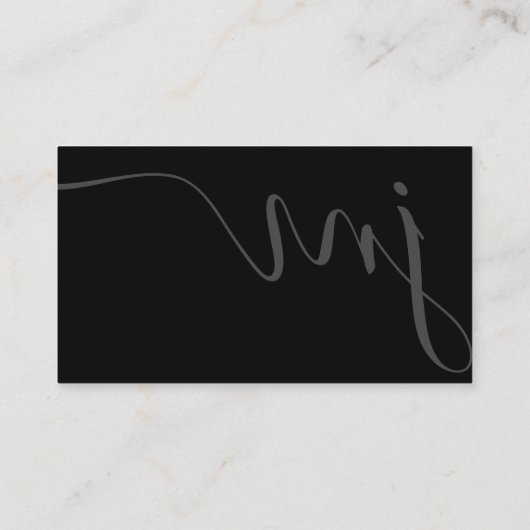 Berufliche Krümmung Graue Skriptmonogramm Visitenkarte (Rückseite)