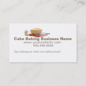 Berufliche Kuchen-Backen-Geschäfts-Karten Visitenkarte (Rückseite)