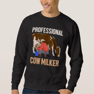Berufliche Kuhmilch Zuchtbetrieb Tierrinder Bauer Sweatshirt