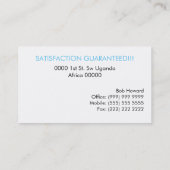 Berufliche Landschaftskarte Visitenkarte (Rückseite)