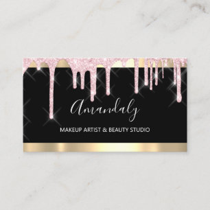 Berufliche Lash Makeup Artist Black Pink Tropfen Visitenkarte