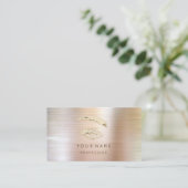 Berufliche Lashes Brows Makeup Logo Gold Brushed Visitenkarte (Stehend Vorderseite)