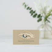 Berufliche Lashes Brows Makeup Logo Gold Mustard Visitenkarte (Stehend Vorderseite)