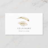 Berufliche Lashes Brows Makeup Logo Gold Visitenkarte (Vorderseite)