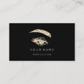 Berufliche Lashes Brows Makeup Logo Gold Visitenkarte (Vorderseite)