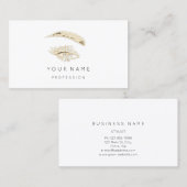 Berufliche Lashes Brows Makeup Logo Gold Weiß Visitenkarte (Vorne/Hinten)