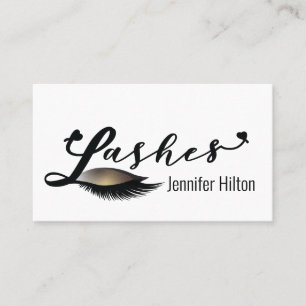 Berufliche Lashes Kalligrafie Herz Logo Visitenkarte