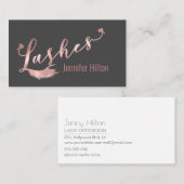 Berufliche Lashes Kalligrafie Herz Logo Visitenkarte (Vorne/Hinten)