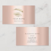 Berufliche Lashes Makeup Logo Gold Rose Visitenkarte (Vorne/Hinten)