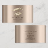 Berufliche Lashes Makeup Logo Rose Blush B Visitenkarte (Vorne/Hinten)