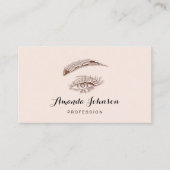 Berufliche Lashes Makeup Logo Rose Blush Visitenkarte (Vorderseite)