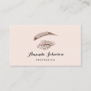 Berufliche Lashes Makeup Logo Rose Blush Visitenkarte