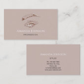 Berufliche Lashes Makeup Logo Rose Powder Visitenkarte (Vorne/Hinten)