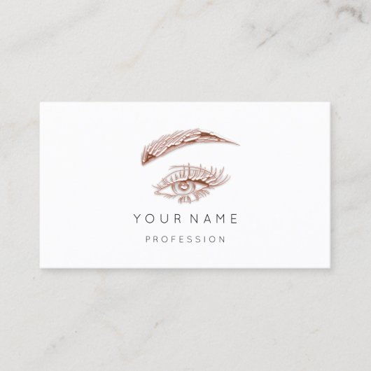 Berufliche Lashes Makeup-Logo-Rose Rosa Visitenkarte (Vorderseite)