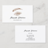 Berufliche Lashes Makeup-Logo-Rose weiß Visitenkarte (Vorne/Hinten)