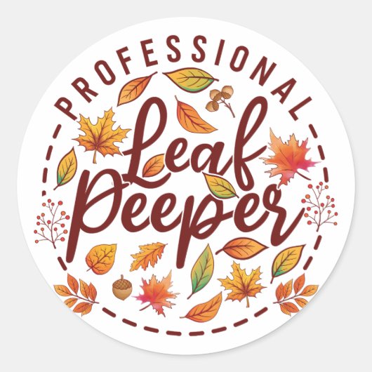 Berufliche Leaf Peeper Herbst Farbige Blätter Runder Aufkleber (Vorderseite)