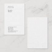 Berufliche Leinen elegant schlicht-minimalistisch Visitenkarte (Vorne/Hinten)