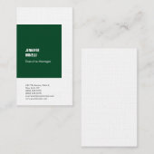 Berufliche Leinen minimalistisch grün Visitenkarte (Vorne/Hinten)