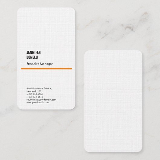 Berufliche Leinen minimalistisch, modern orange we Visitenkarte (Vorne/Hinten)