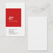 Berufliche Leinen minimalistisch, modern rot Visitenkarte (Vorne/Hinten)