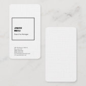Berufliche Leinen minimalistisch modern schwarz-we Visitenkarte (Vorne/Hinten)