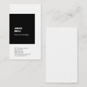 Berufliche Leinen minimalistisch Schwarz-weiß schl Visitenkarte (Vorne/Hinten)