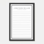 Berufliche Linde Schwarz & Weiß | Name Post-it Klebezettel (Vorderseite)