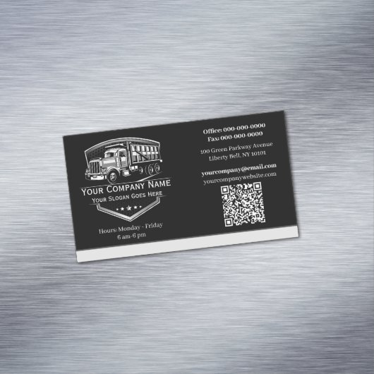 Berufliche LKW-Abschleppfirma QR-Code Magnetische Visitenkarte (Beispiel)
