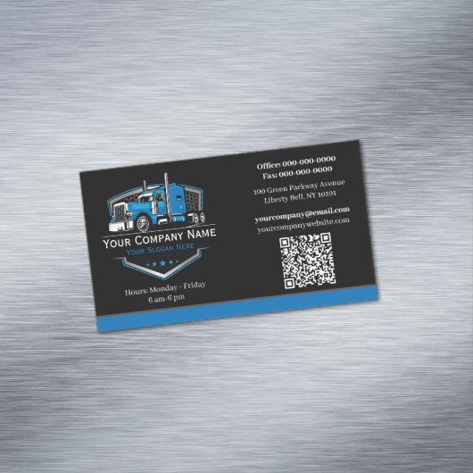 Berufliche LKW-Abschleppfirma QR-Code Magnetische Visitenkarte (Beispiel)
