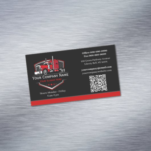 Berufliche LKW-Abschleppfirma QR-Code Magnetische Visitenkarte (Beispiel)