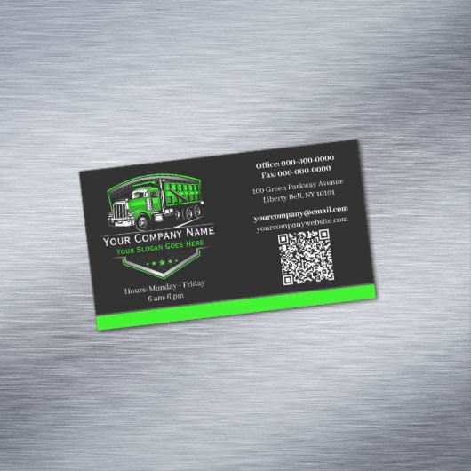 Berufliche LKW-Abschleppfirma QR-Code Magnetische Visitenkarte (Beispiel)