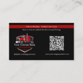 Berufliche LKW-Abschleppfirma QR-Code Visitenkarte (Rückseite)