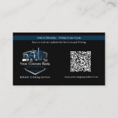 Berufliche LKW-Abschleppfirma QR-Code Visitenkarte (Rückseite)