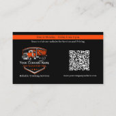 Berufliche LKW-Abschleppfirma QR-Code Visitenkarte (Rückseite)