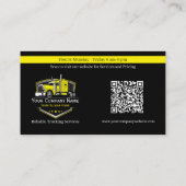 Berufliche LKW-Abschleppfirma QR-Code Visitenkarte (Rückseite)